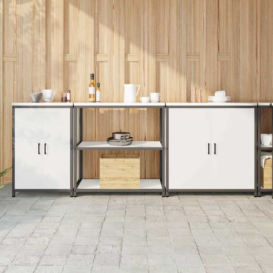Kitchen Storage Set with Shelf 3 pcs White 240 x 50 x 92 cm