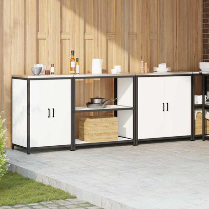 Kitchen Storage Set with Shelf 3 pcs White 240 x 50 x 92 cm