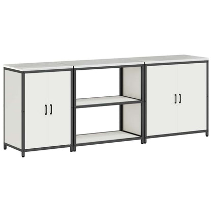 Kitchen Storage Set with Shelf 3 pcs White 240 x 50 x 92 cm