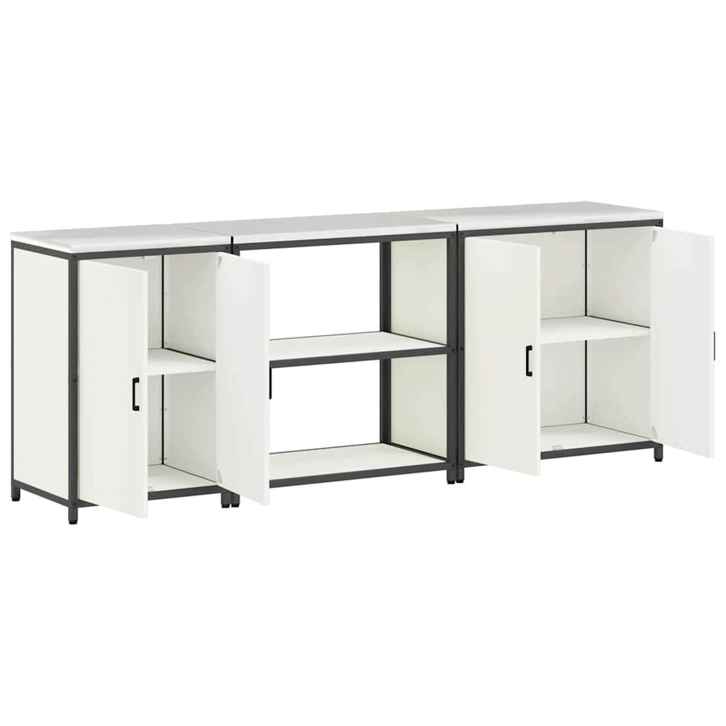 Kitchen Storage Set with Shelf 3 pcs White 240 x 50 x 92 cm