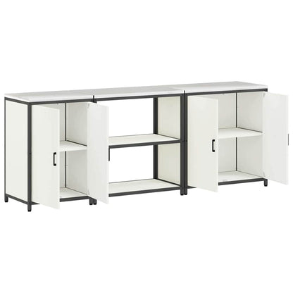 Kitchen Storage Set with Shelf 3 pcs White 240 x 50 x 92 cm