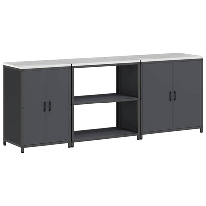 Kitchen Storage Set Other 3 pcs Anthracite 240 x 50 x 92 cm