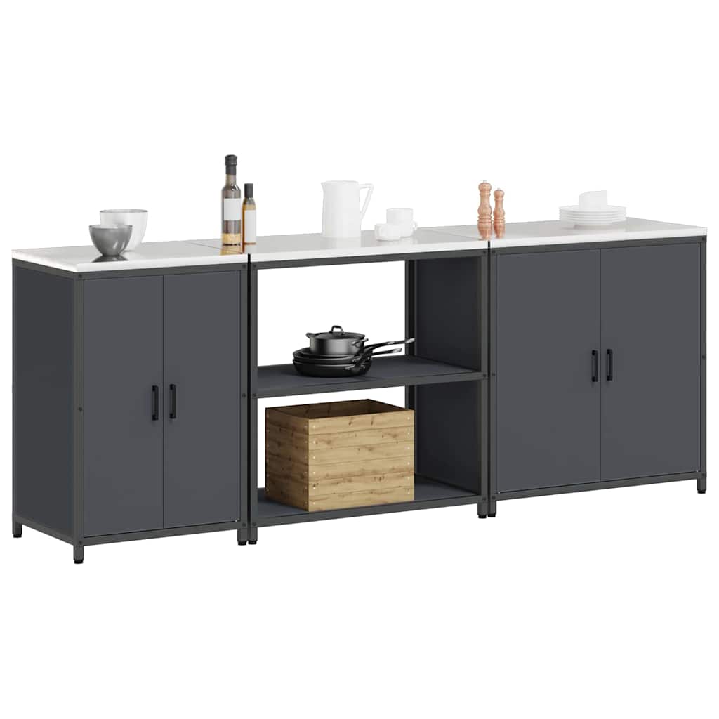 Kitchen Storage Set Other 3 pcs Anthracite 240 x 50 x 92 cm