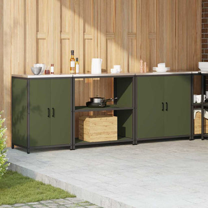 Kitchen Storage Set Other 3 pcs Olive Green 240 x 50 x 92 cm
