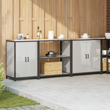 Kitchen Storage Set with Shelf 3 pcs Sliver 240 x 50 x 92 cm
