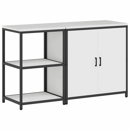 Kitchen Storage Set with Shelf 2 pcs White 150 x 50 x 92 cm