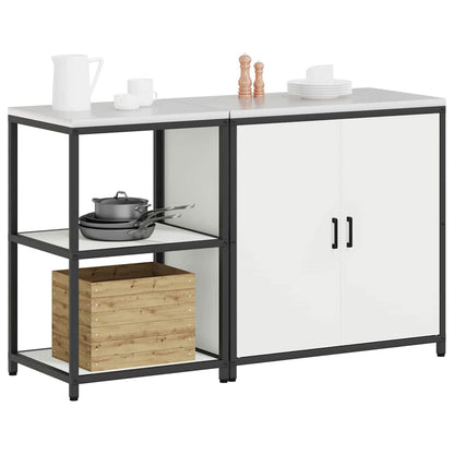 Kitchen Storage Set with Shelf 2 pcs White 150 x 50 x 92 cm