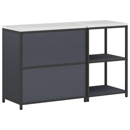 Kitchen Storage Set with Door 2 pcs Anthracite 150 x 50 x 92 cm