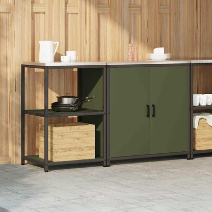 Kitchen Storage Set 2 pcs Olive Green 150 x 50 x 92 cm