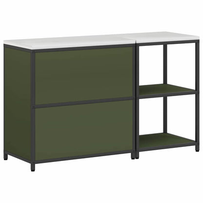 Kitchen Storage Set 2 pcs Olive Green 150 x 50 x 92 cm