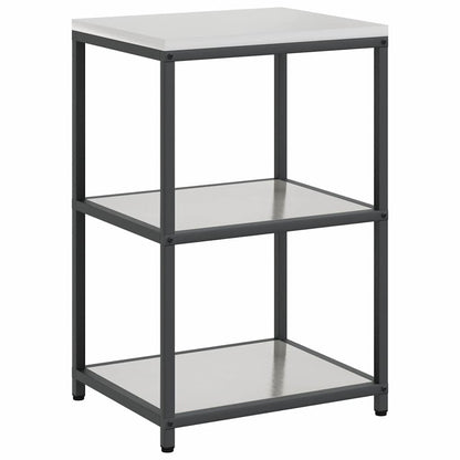 Kitchen Storage Set with Shelf 2 pcs Sliver 150 x 50 x 92 cm