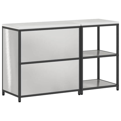 Kitchen Storage Set with Shelf 2 pcs Sliver 150 x 50 x 92 cm
