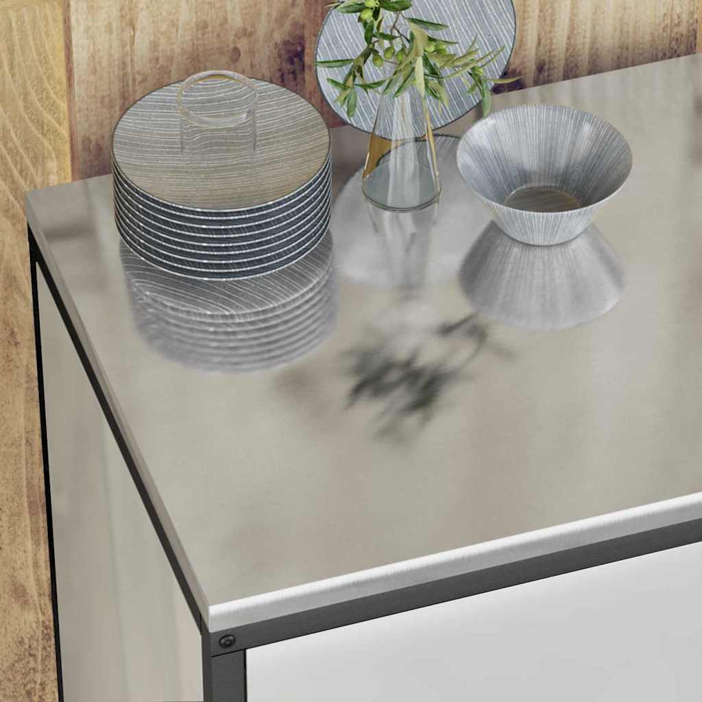 Kitchen Storage Set with Shelf 2 pcs Sliver 150 x 50 x 92 cm