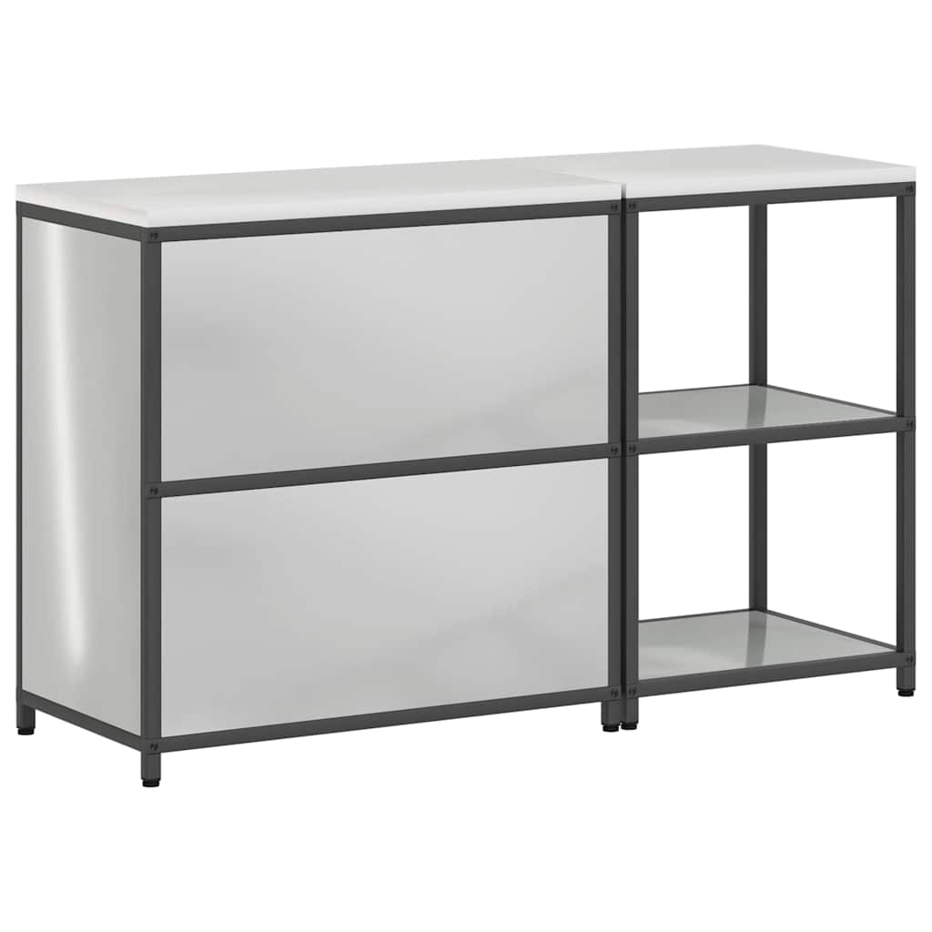 Kitchen Storage Set with Shelf 2 pcs Sliver 150 x 50 x 92 cm