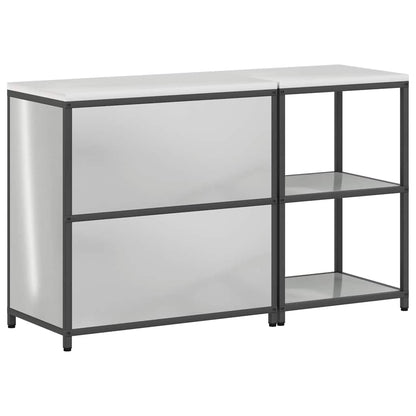 Kitchen Storage Set with Shelf 2 pcs Sliver 150 x 50 x 92 cm