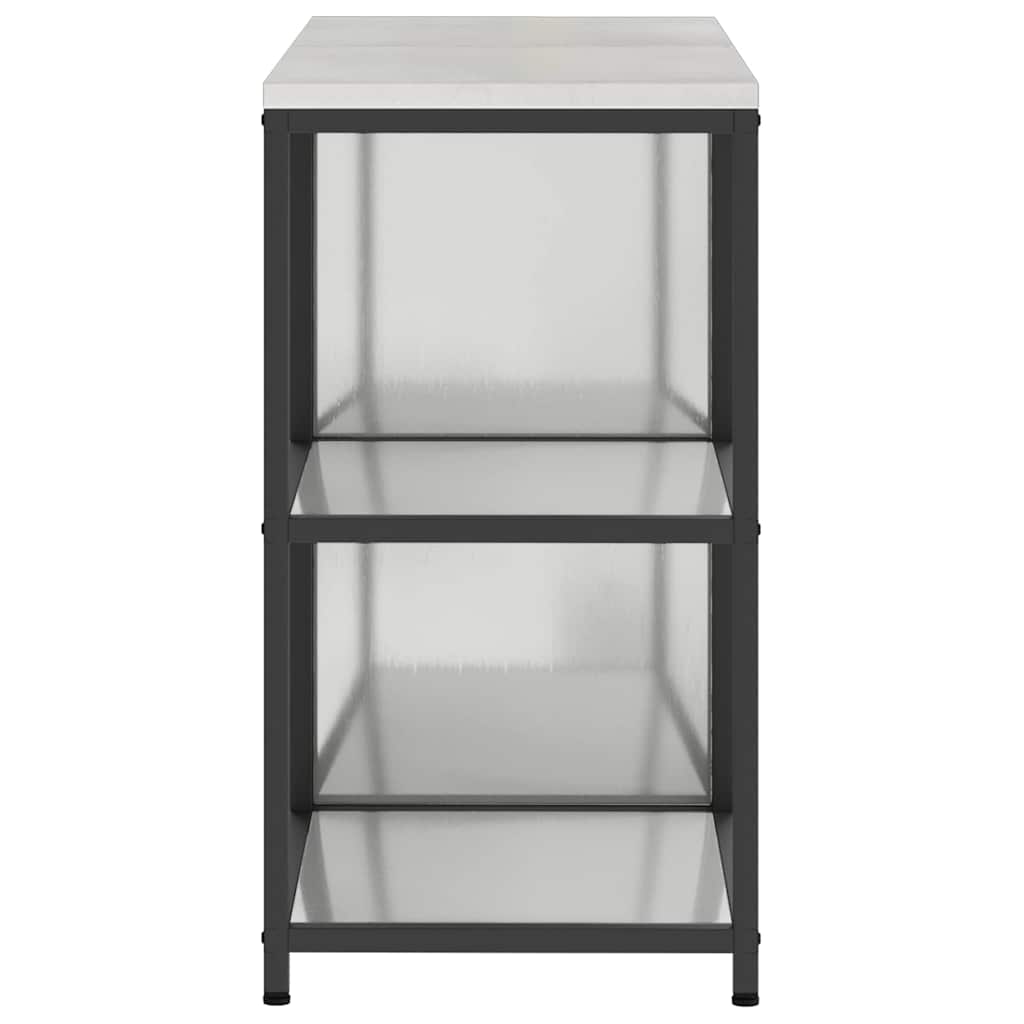Kitchen Storage Set with Shelf 2 pcs Sliver 150 x 50 x 92 cm