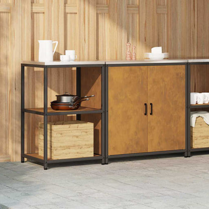 Kitchen Storage Set with Shelf with Storage 2 pcs Rusty Steel