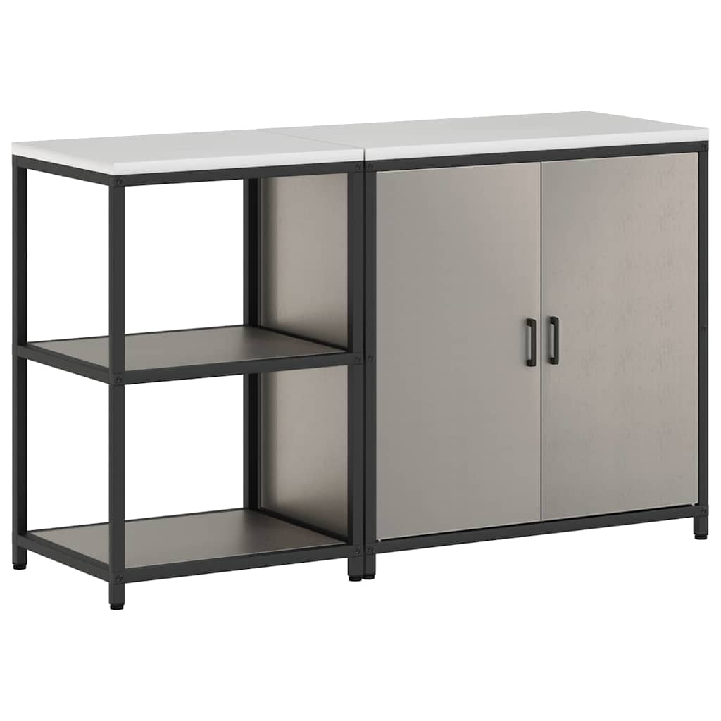 Kitchen Storage Set with Shelf with Storage 2 pcs Rusty Steel