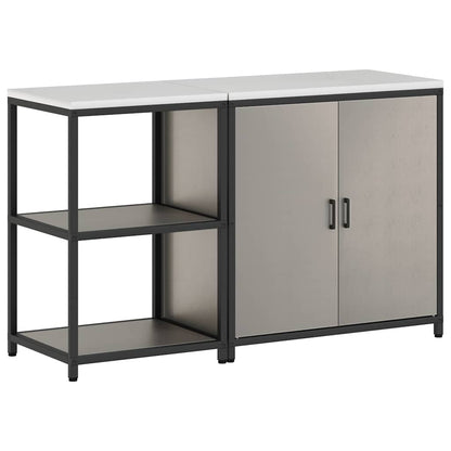 Kitchen Storage Set with Shelf with Storage 2 pcs Rusty Steel