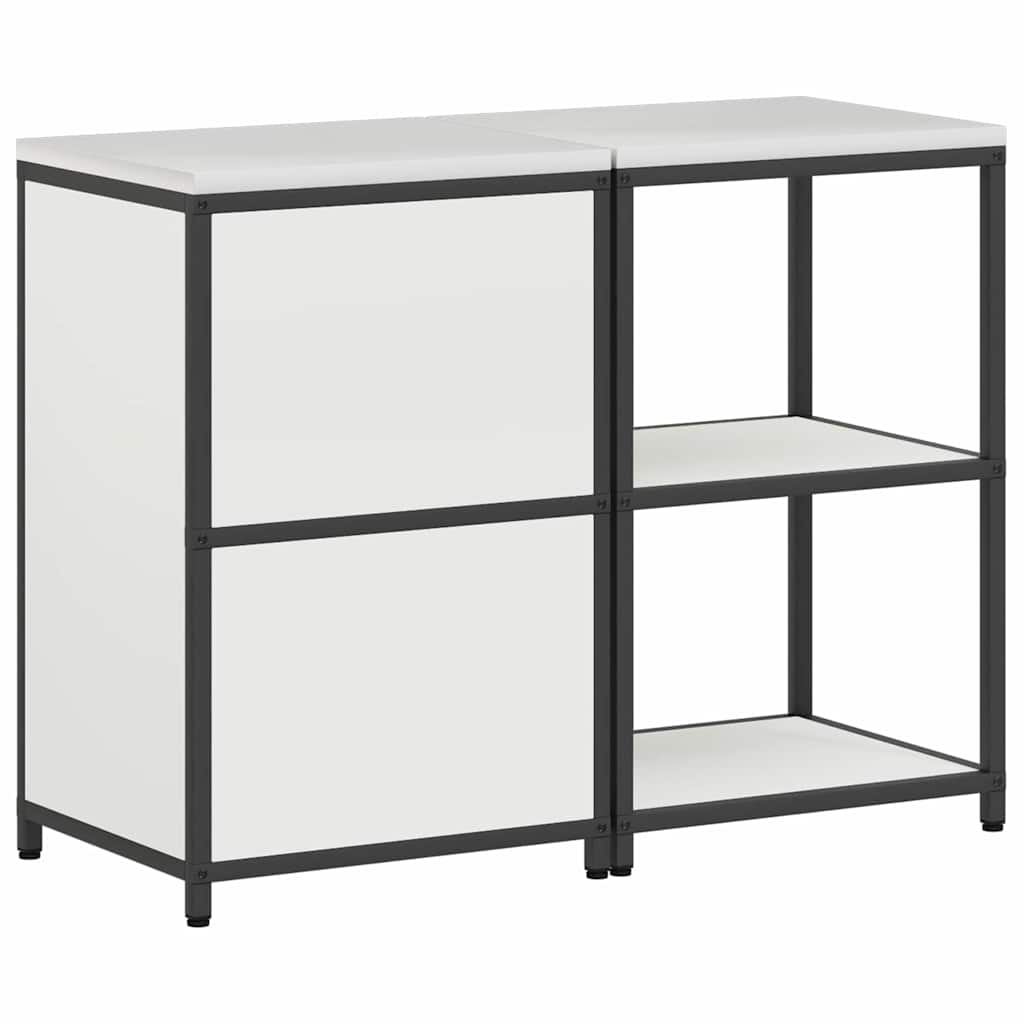 Kitchen Storage Set with Shelf 2 pcs White Cold-rolled steel