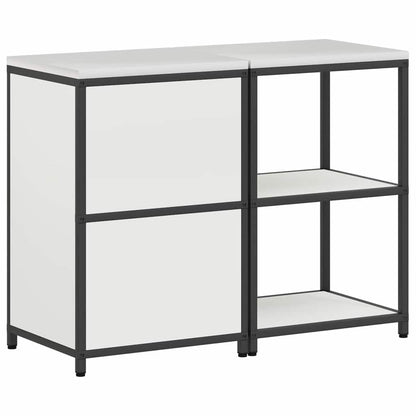 Kitchen Storage Set with Shelf 2 pcs White Cold-rolled steel