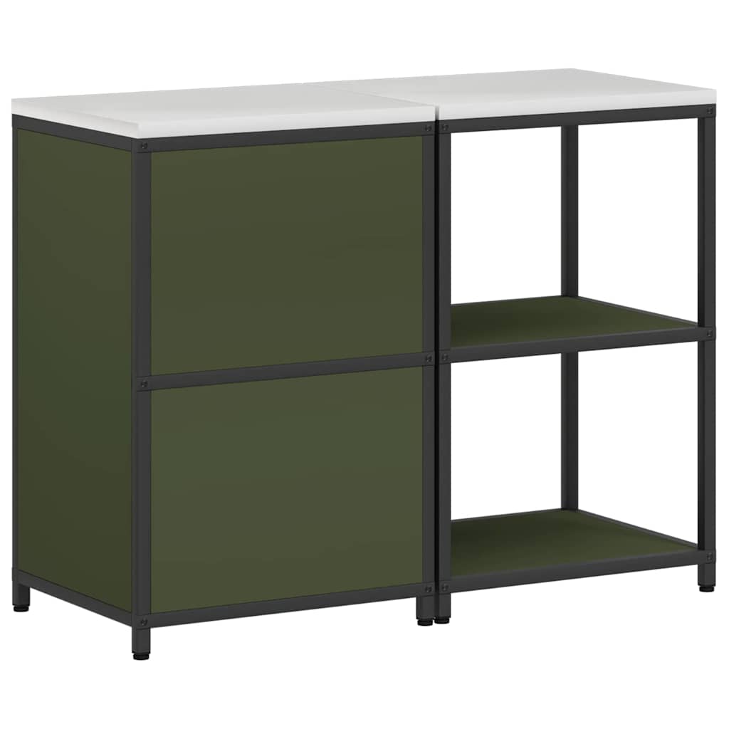 Kitchen Storage Set 2 pcs Olive Green Cold-rolled steel