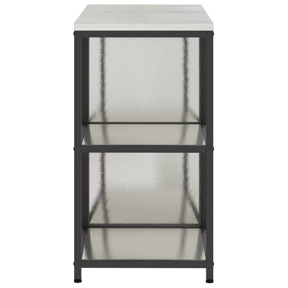 Kitchen Storage Set with Shelf 2 pcs Sliver Stainless steel