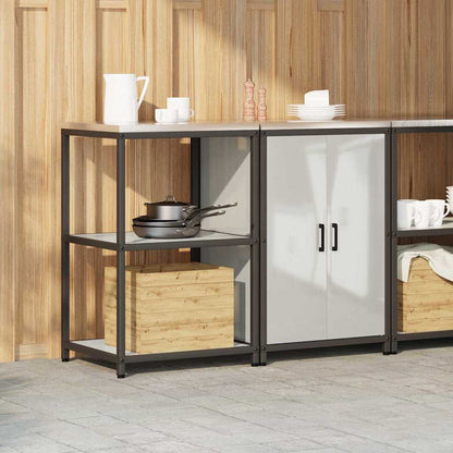 Kitchen Storage Set with Shelf 2 pcs Sliver Galvanised steel
