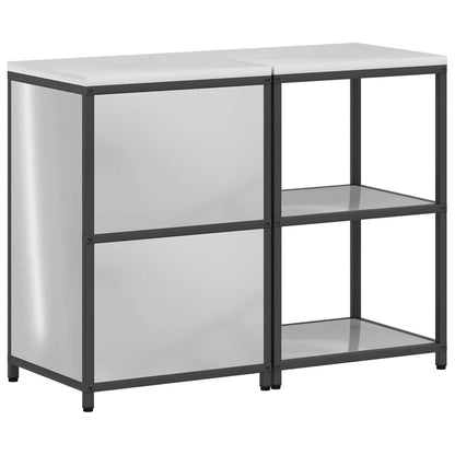 Kitchen Storage Set with Shelf 2 pcs Sliver Galvanised steel