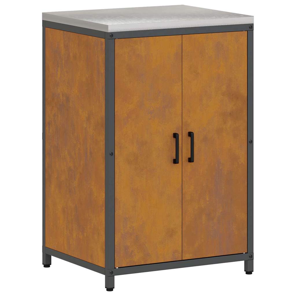 Kitchen Storage Set with Shelf 2 pcs Rusty Weathering steel