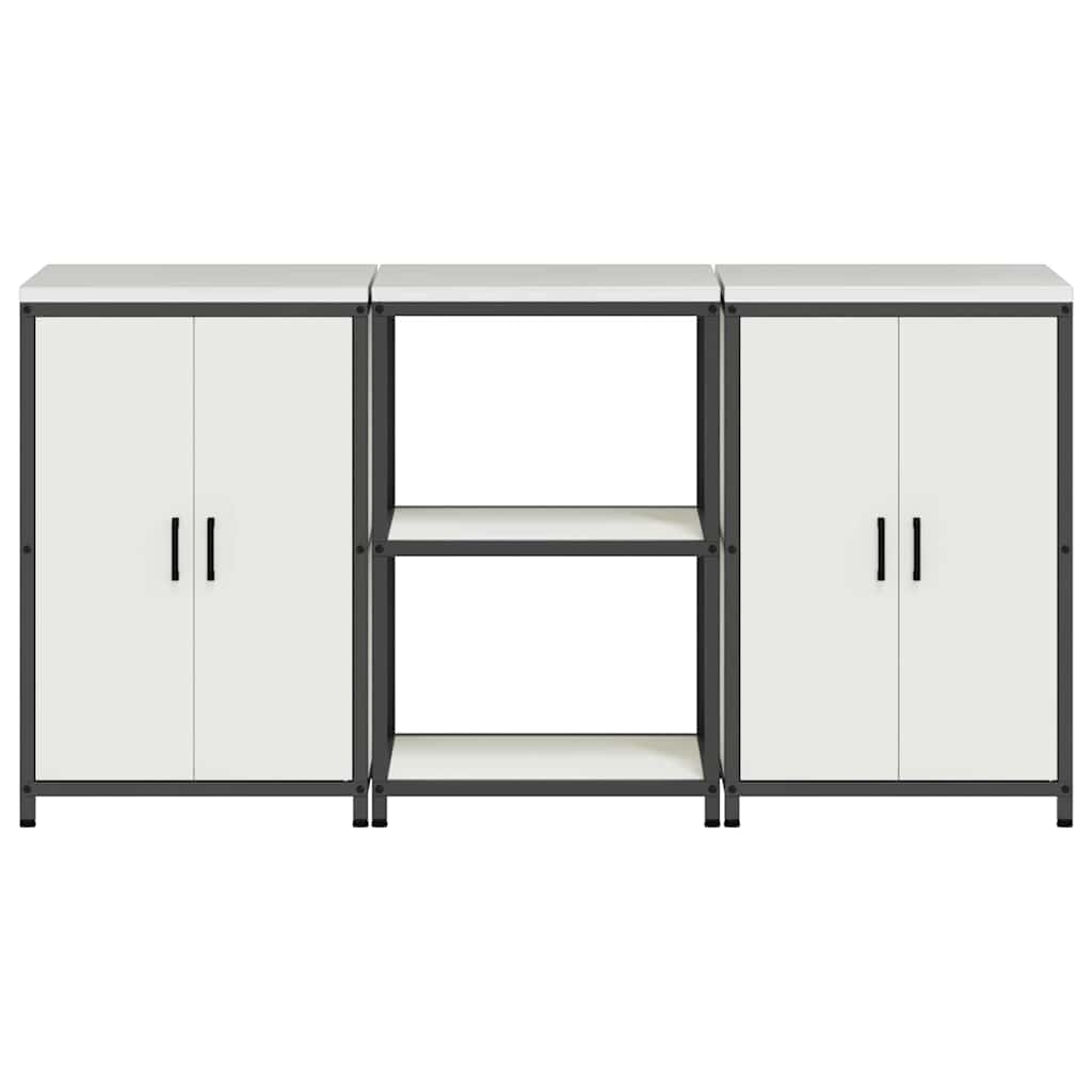 Kitchen Storage Set with Shelf 3 pcs White 180 x 50 x 92 cm