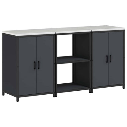 Kitchen Storage Set with Door 3 pcs Anthracite 180 x 50 x 92 cm