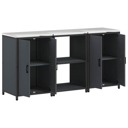 Kitchen Storage Set with Door 3 pcs Anthracite 180 x 50 x 92 cm