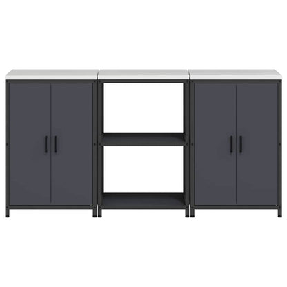 Kitchen Storage Set with Door 3 pcs Anthracite 180 x 50 x 92 cm