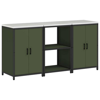 Kitchen Storage Set 3 pcs Olive Green 180 x 50 x 92 cm