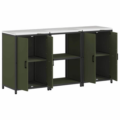 Kitchen Storage Set 3 pcs Olive Green 180 x 50 x 92 cm