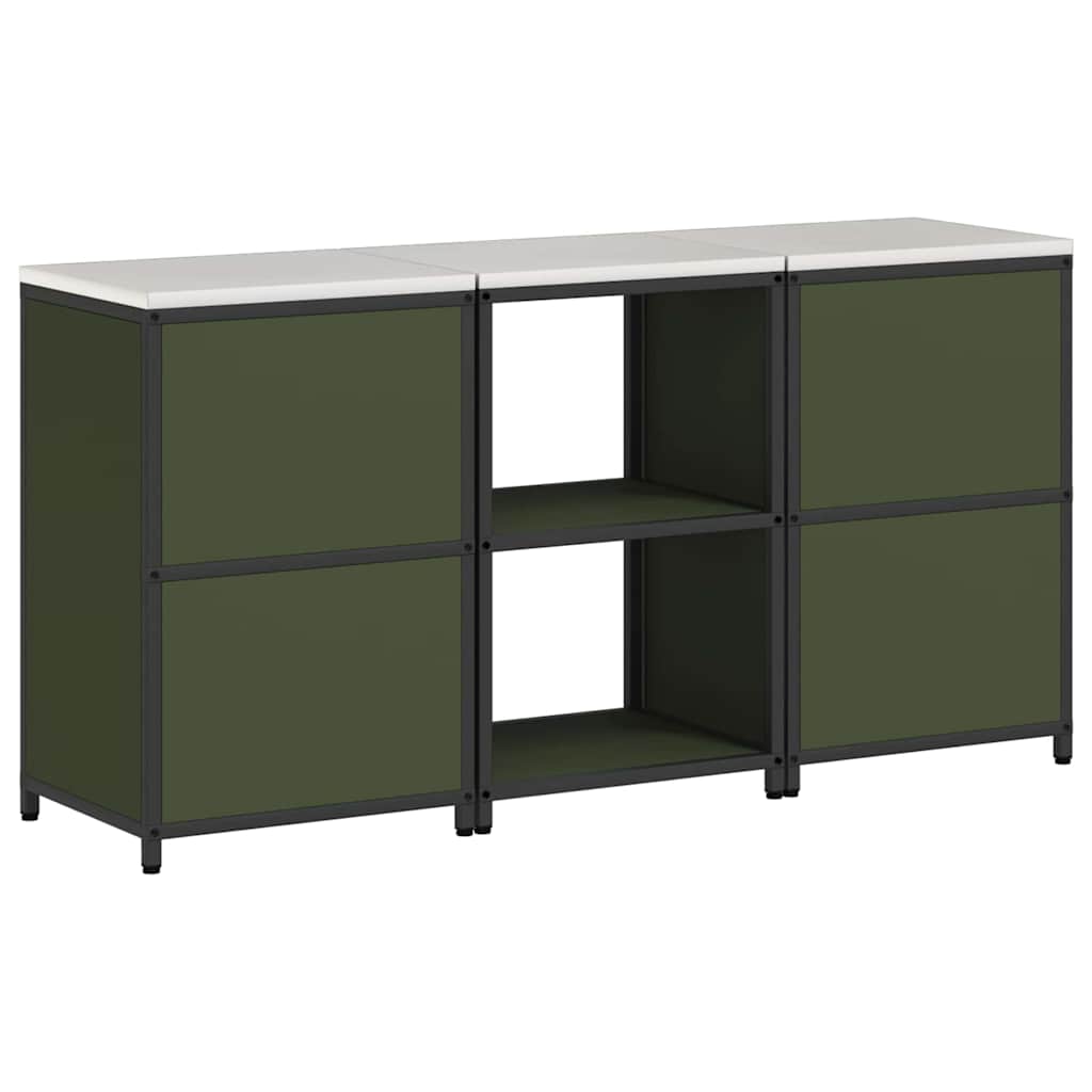 Kitchen Storage Set 3 pcs Olive Green 180 x 50 x 92 cm