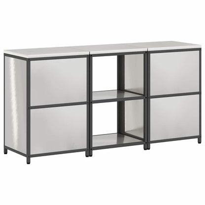 Kitchen Storage Set with Shelf 3 pcs Sliver 180 x 50 x 92 cm
