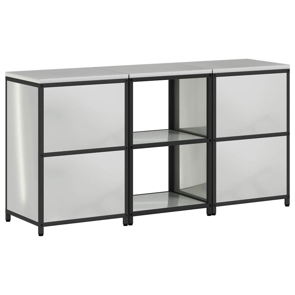 Kitchen Storage Set with Shelf 3 pcs Sliver 180 x 50 x 92 cm
