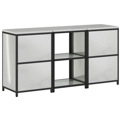 Kitchen Storage Set with Shelf 3 pcs Sliver 180 x 50 x 92 cm