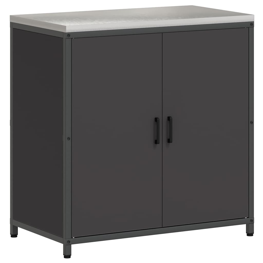 Kitchen Storage Set with Shelf 3 pcs Black 210 x 50 x 92 cm