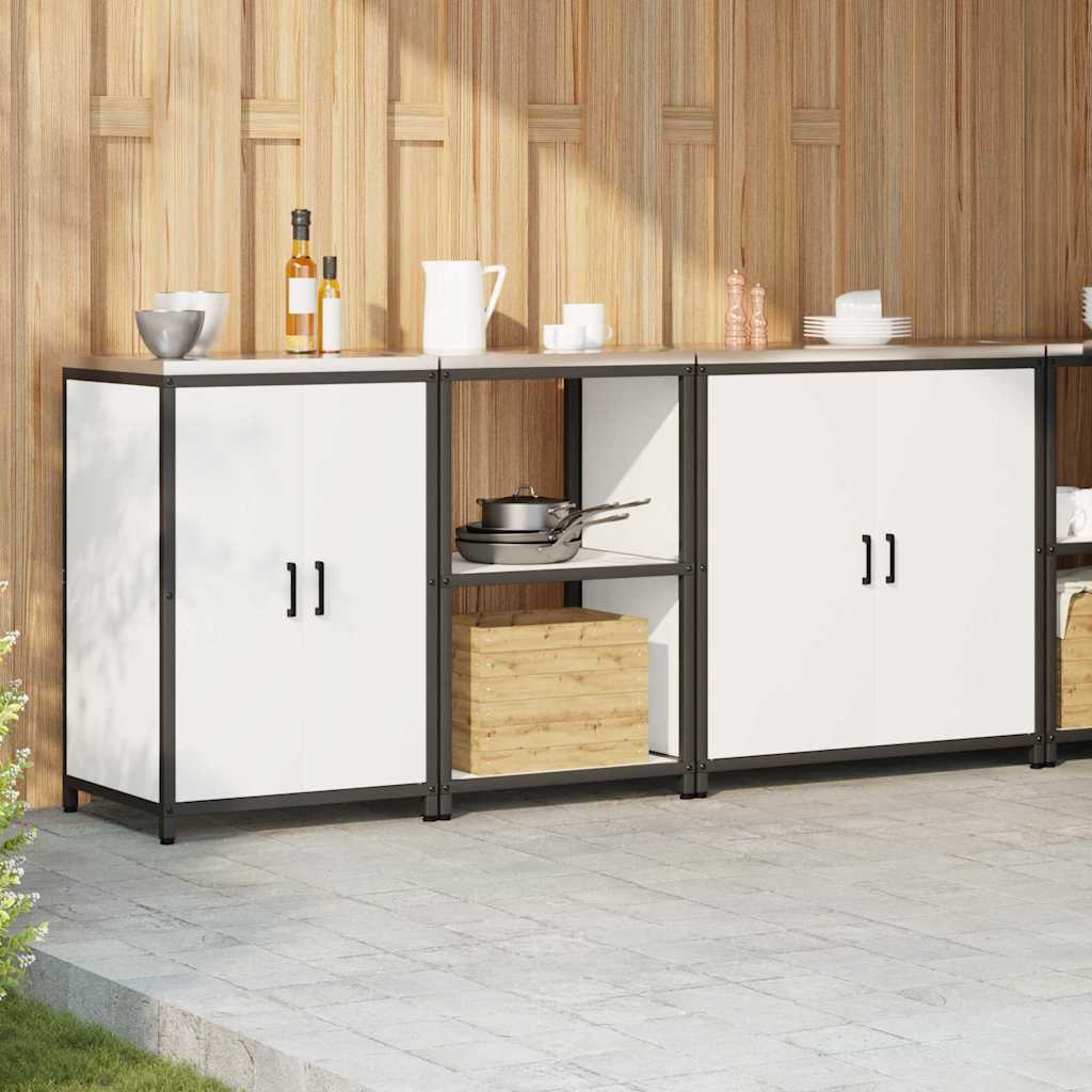 Kitchen Storage Set with Shelf 3 pcs White 210 x 50 x 92 cm