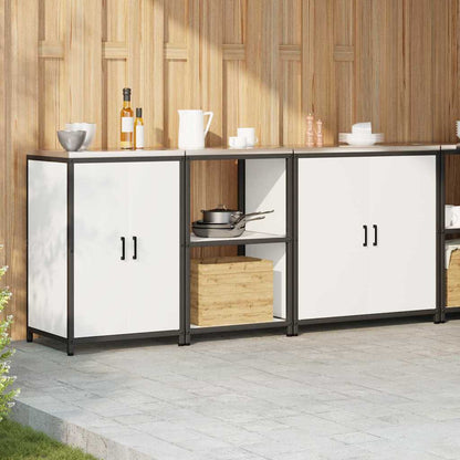 Kitchen Storage Set with Shelf 3 pcs White 210 x 50 x 92 cm