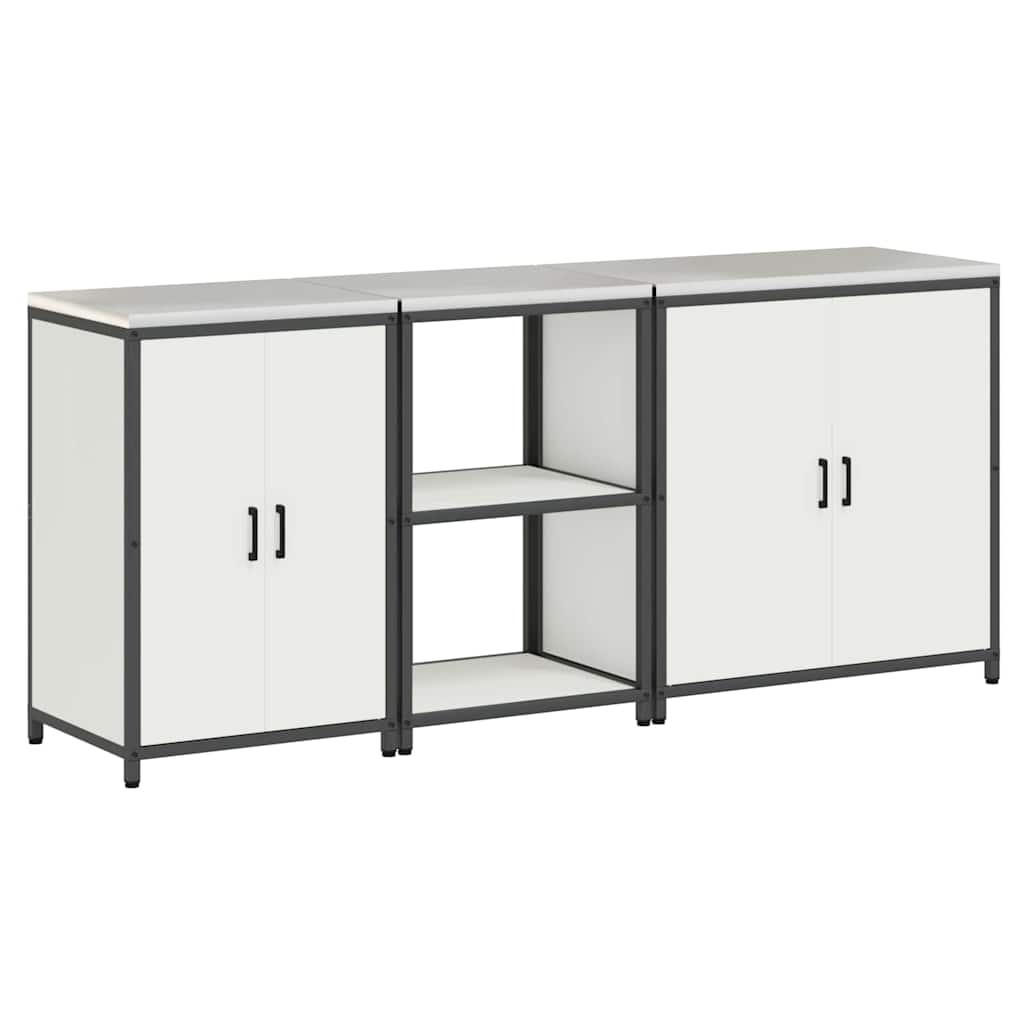 Kitchen Storage Set with Shelf 3 pcs White 210 x 50 x 92 cm