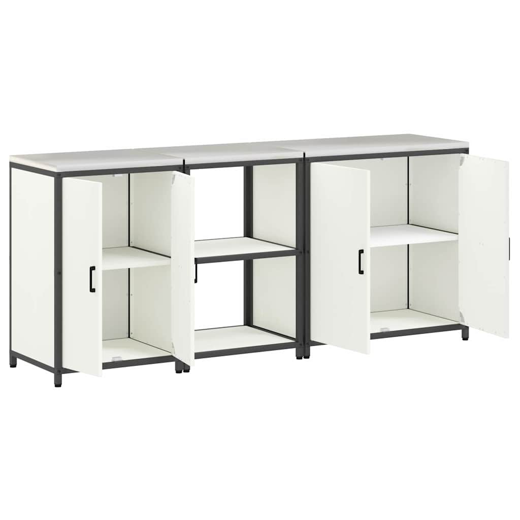 Kitchen Storage Set with Shelf 3 pcs White 210 x 50 x 92 cm