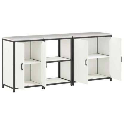 Kitchen Storage Set with Shelf 3 pcs White 210 x 50 x 92 cm