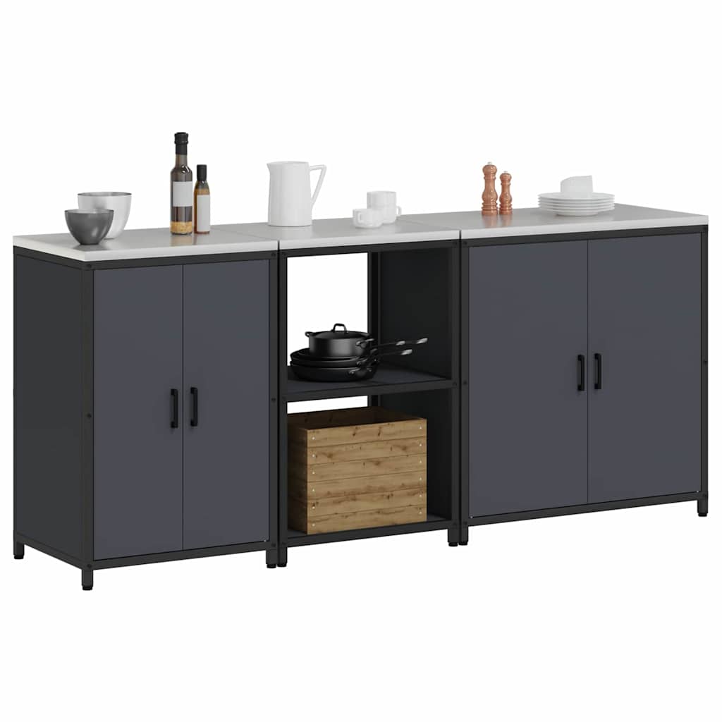 Kitchen Storage Set Other 3 pcs Anthracite 210 x 50 x 92 cm