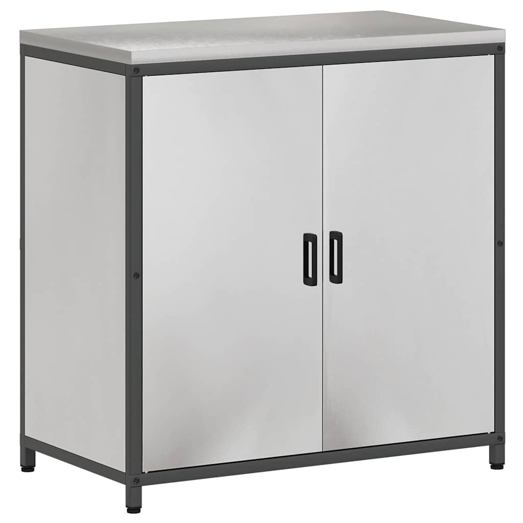 Kitchen Storage Set with Shelf 3 pcs Sliver 210 x 50 x 92 cm