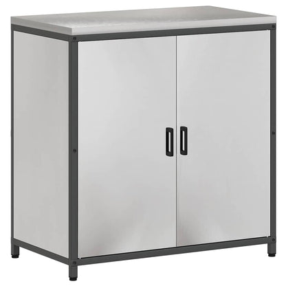 Kitchen Storage Set with Shelf 3 pcs Sliver 210 x 50 x 92 cm