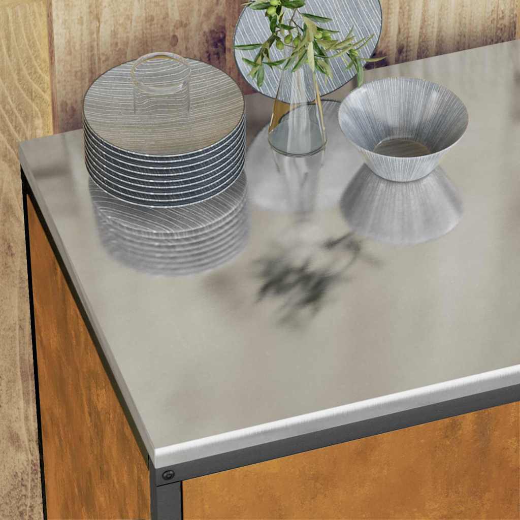 Kitchen Storage Set with Shelf 3 pcs Rusty 210 x 50 x 92 cm